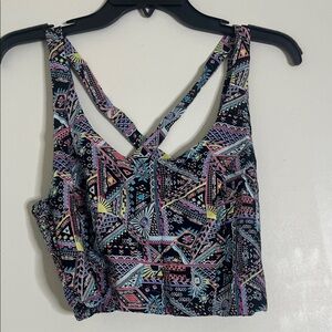 Colorful Crop Top with Crisscross Back